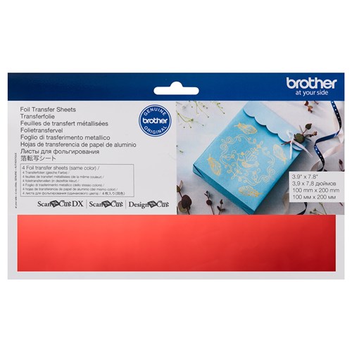 Brother Foil Transfer Sheets Red 100mm x 200mm Pack of 4 Scan N Cut_2